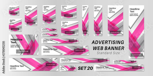 web banner standard size, abstract vector background for advertising.