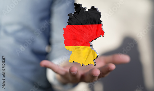 Map - Germany - 3D-Illustration digital.