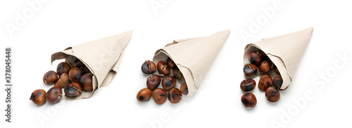 Obraz na płótnie Grilled Sweet Chestnuts, Healthy Autumn and Christmas Food
