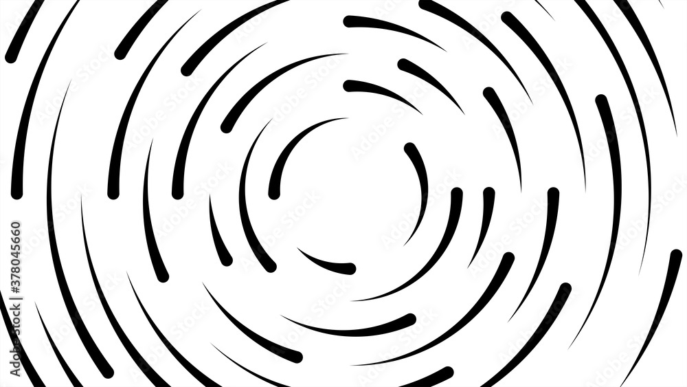 circle line black swirl burst on white background, swirl circle art