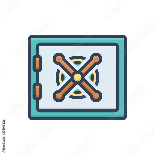 Color illustration icon for  safebox
