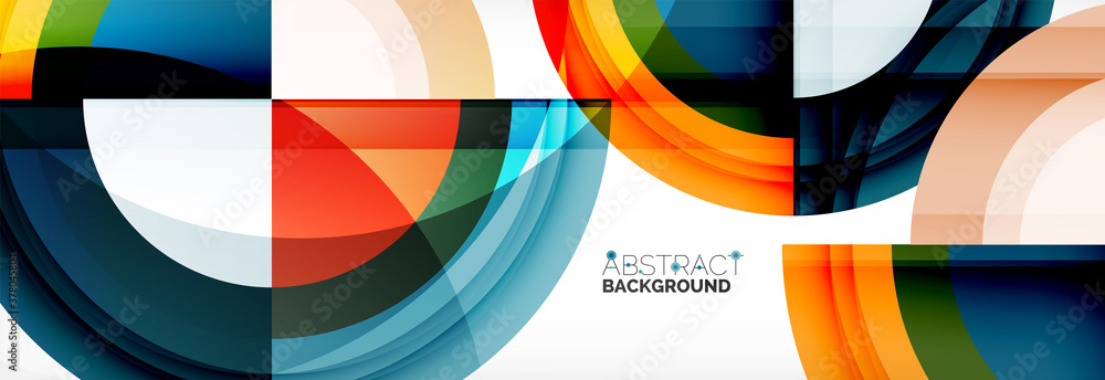 Fototapeta premium Round shapes, triangles and circles. Modern abstract background