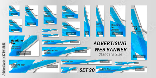 web banner standard size, abstract vector background for advertising.