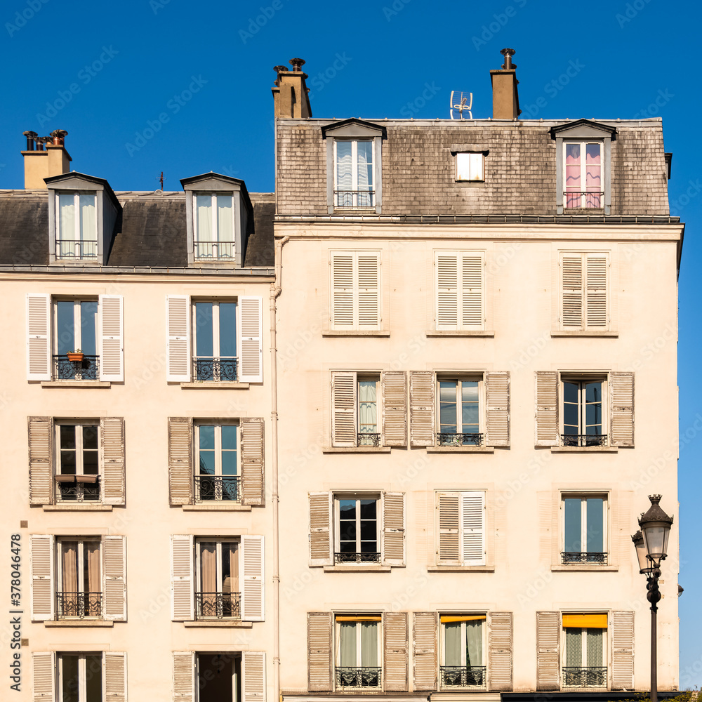 Paris, typical facades in Montmartre