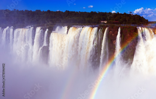 Largest waterfall Garganta del Diablo on Iguazu River  Iguazu National Park  Argentina.