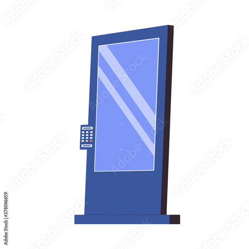 Self order kiosk or interactive display icon flat vector illustration isolated.