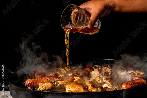 Foto Pollo al Disco con cerveza