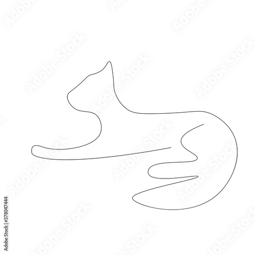 Cat one line drawing, vector illustration photo