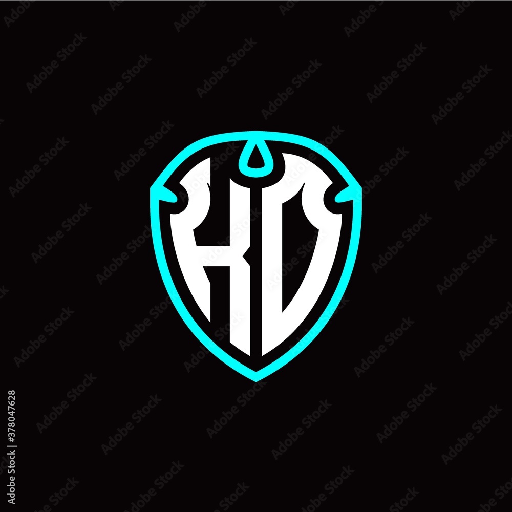 Initial K O letter with shield modern style logo template vector Initial K O letter with shield modern style logo template vector