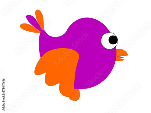 Set of cartoon images of brid. Vector illustration. For teaching media, making books for children.