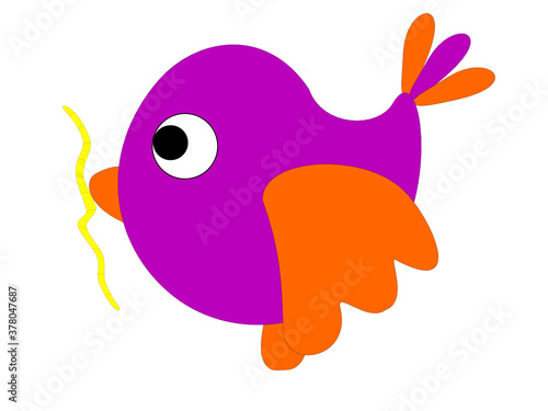 Set of cartoon images of brid. Vector illustration. For teaching media, making books for children.