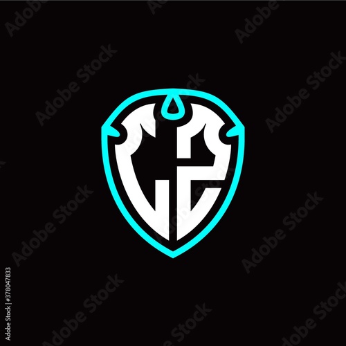 Fototapeta Naklejka Na Ścianę i Meble -  Initial L Z letter with shield modern style logo template vector