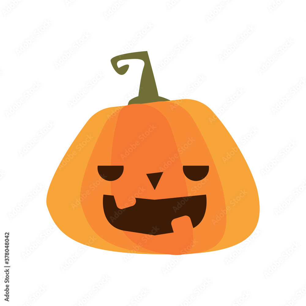 halloween pumpkin with face flat style icon halloween pumpkin with face flat style icon