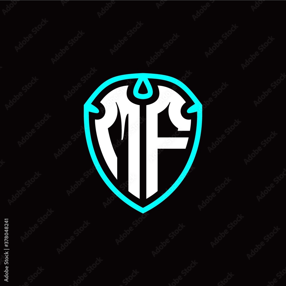 Initial M F letter with shield modern style logo template vector Initial M F letter with shield modern style logo template vector