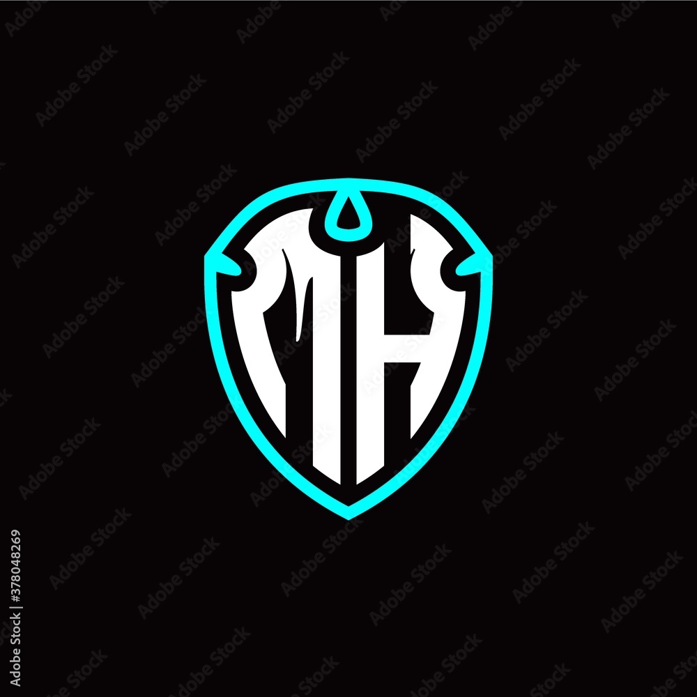 Initial M H letter with shield modern style logo template vector Initial M H letter with shield modern style logo template vector