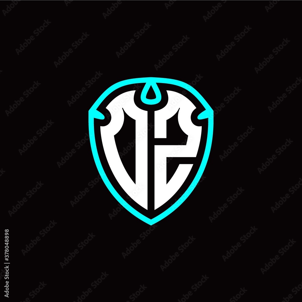 Initial O Z letter with shield modern style logo template vector Initial O Z letter with shield modern style logo template vector