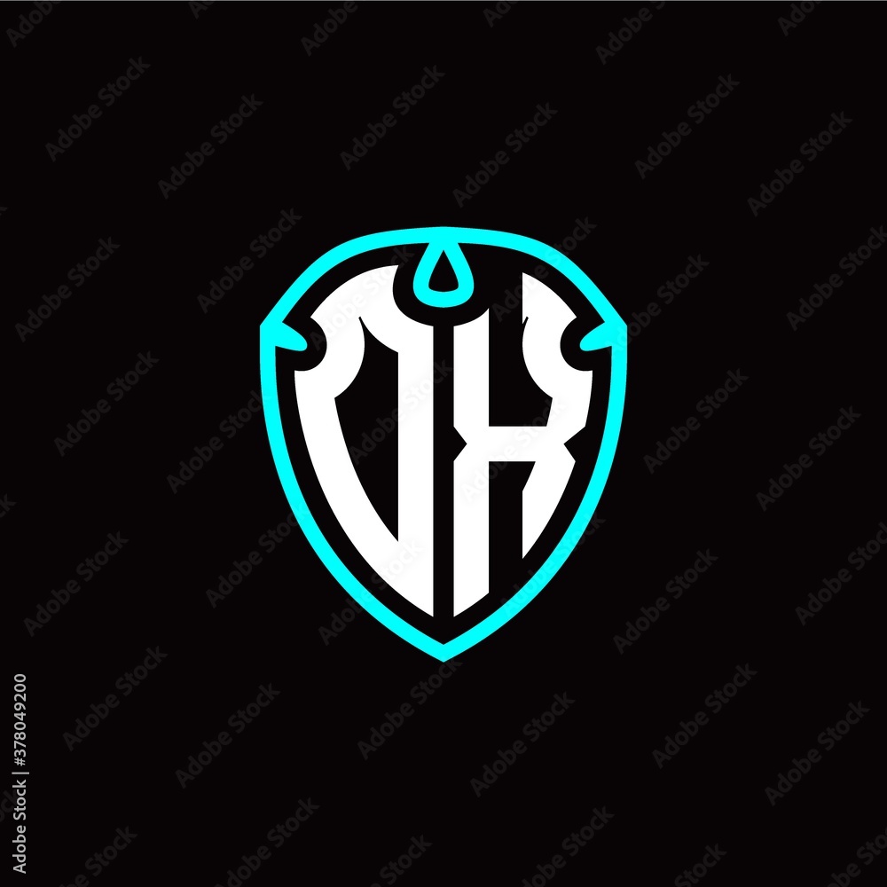 Initial O X letter with shield modern style logo template vector Initial O X letter with shield modern style logo template vector