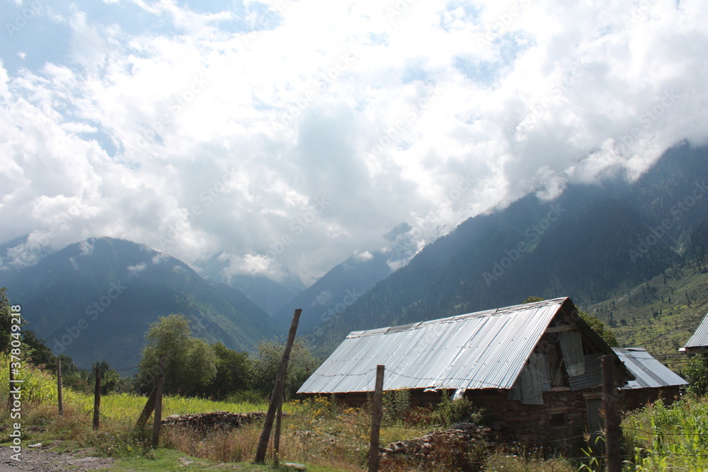A small barn in  mountains of Kashmir, India.