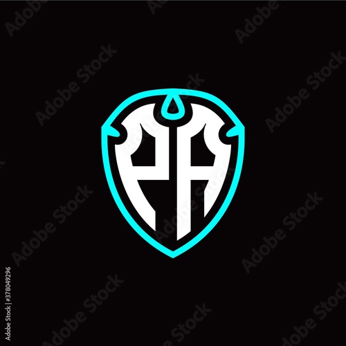 Fototapeta Naklejka Na Ścianę i Meble -  Initial P A letter with shield modern style logo template vector