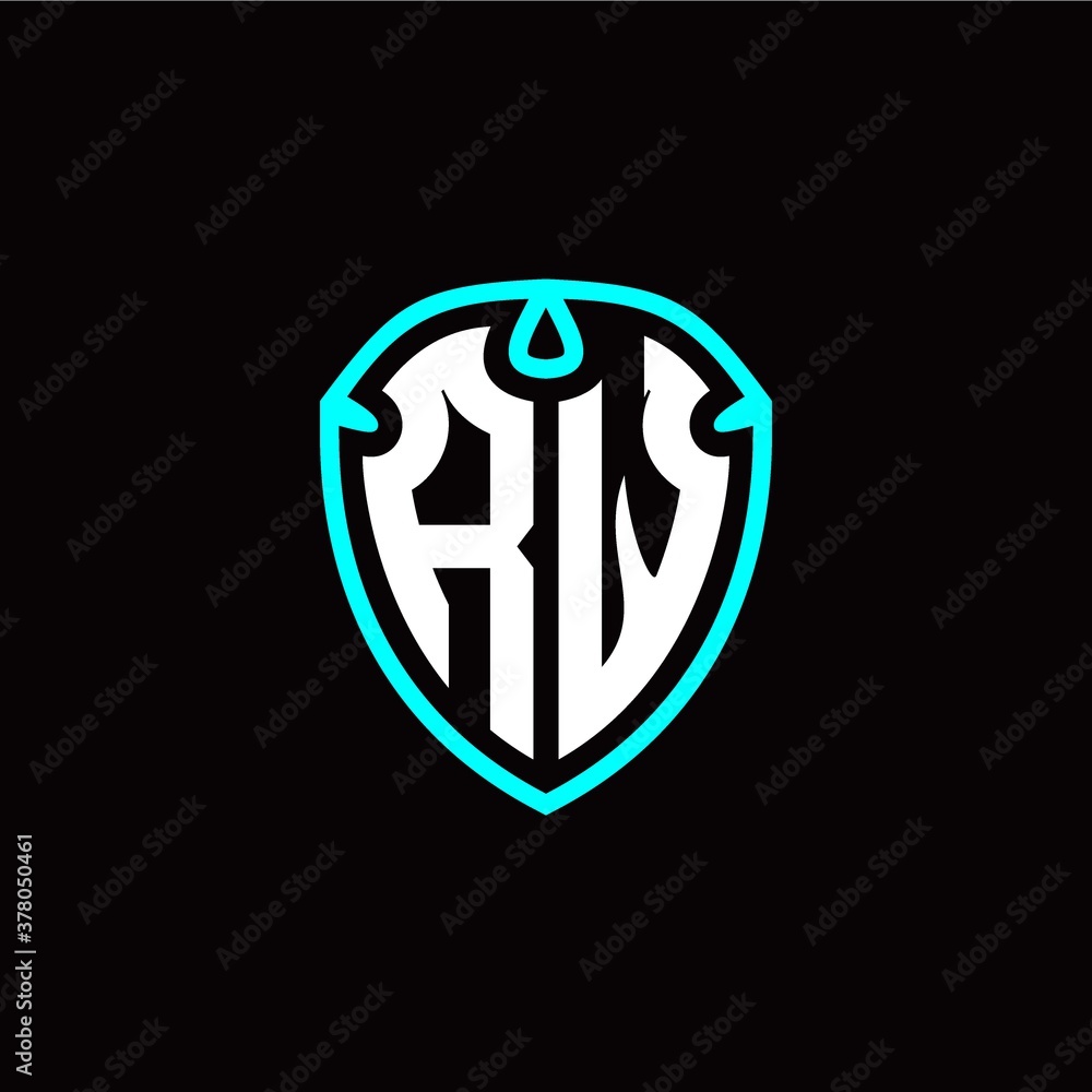 Initial R W letter with shield modern style logo template vector Initial R W letter with shield modern style logo template vector
