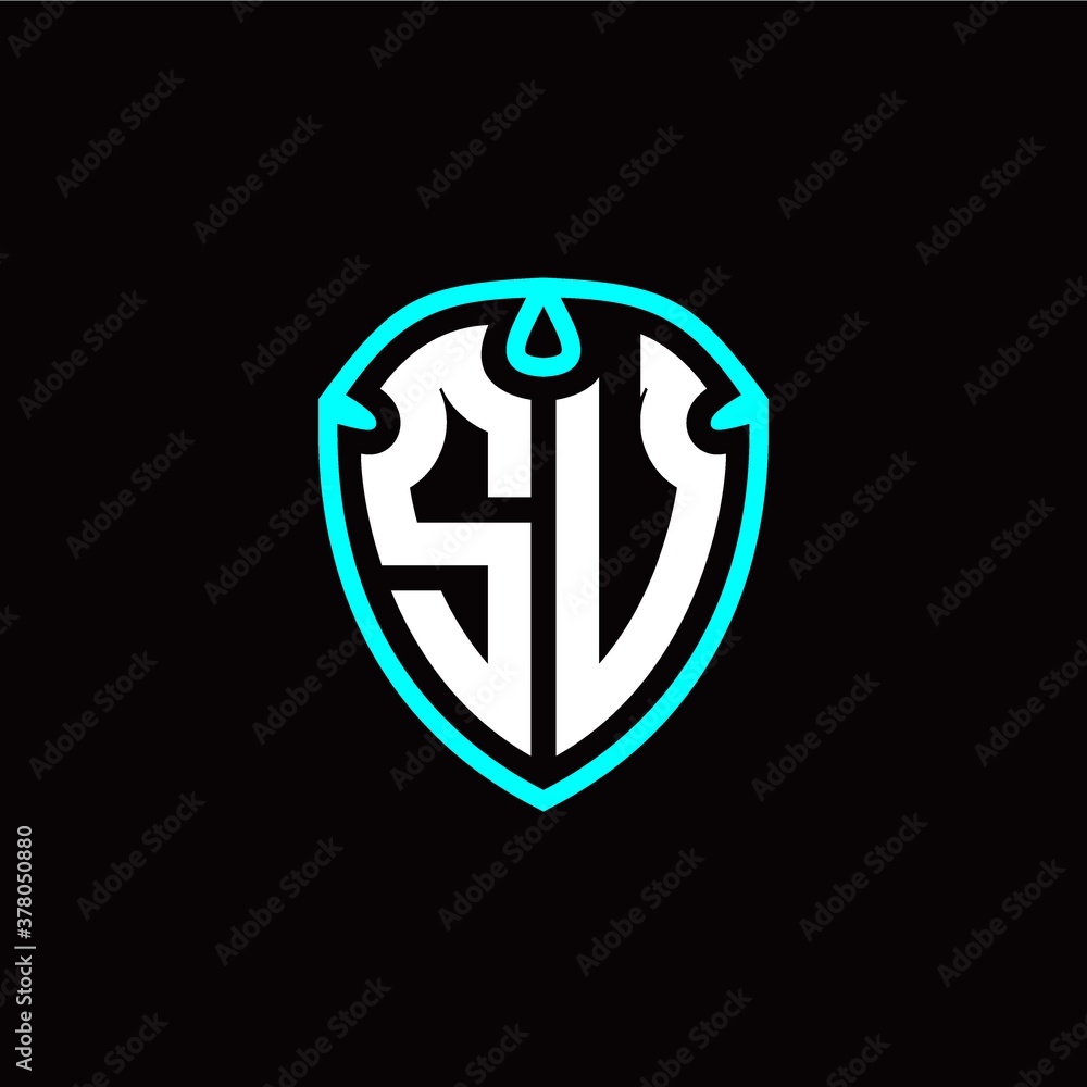 Initial S U letter with shield modern style logo template vector Initial S U letter with shield modern style logo template vector