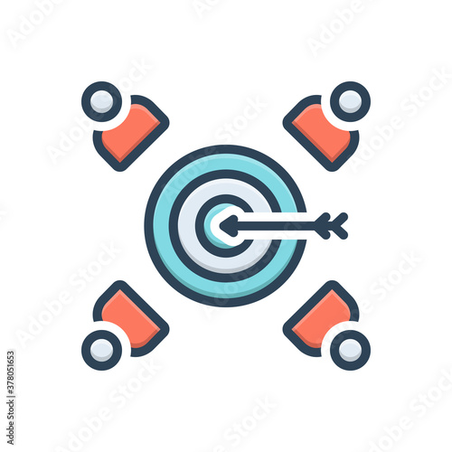 Color illustration icon for clientele