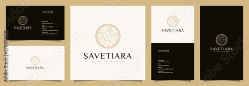 beauty women logo design inspiration for skin care, salons and spa, with name cards, business cards,