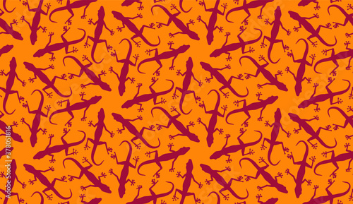Seamless pattern with gecko...