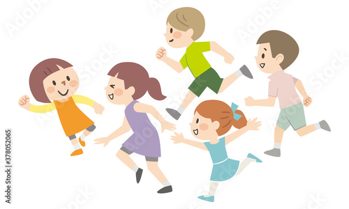 走る子供たち