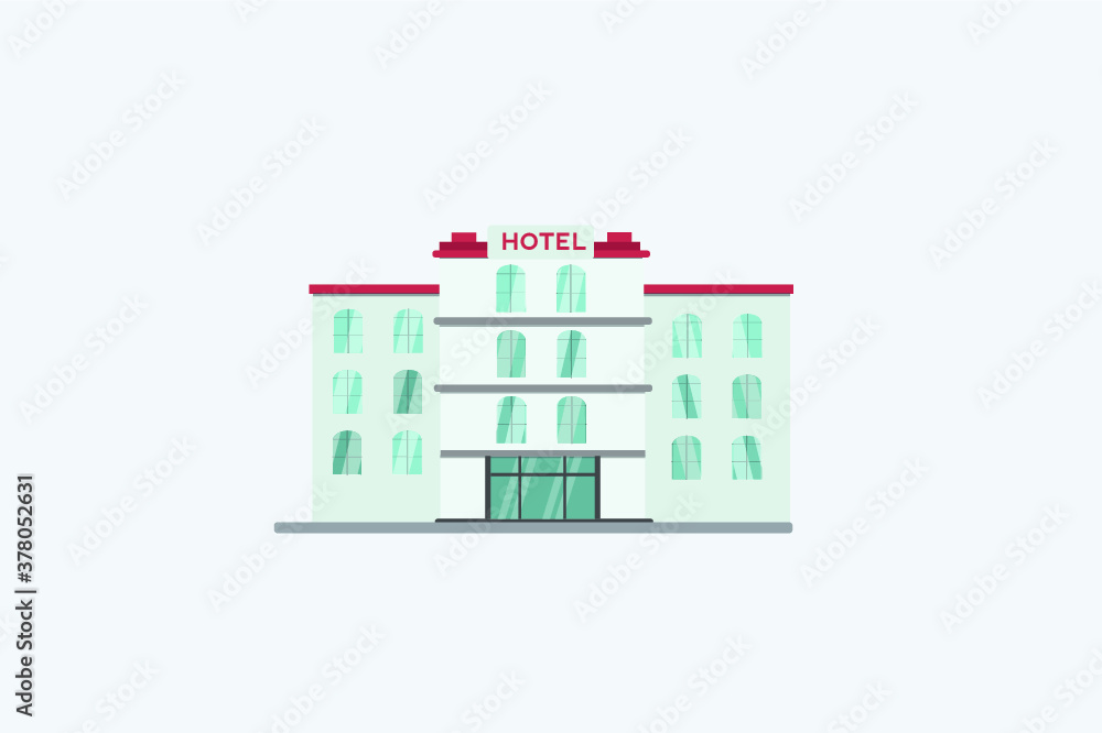 Fototapeta premium Hotel Vector Building Illustration