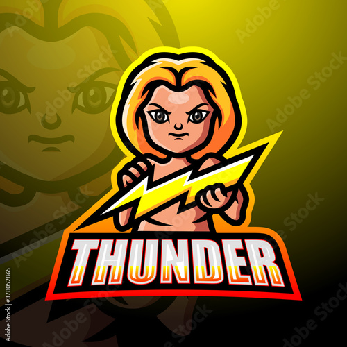 Thunder mascot esport logo design