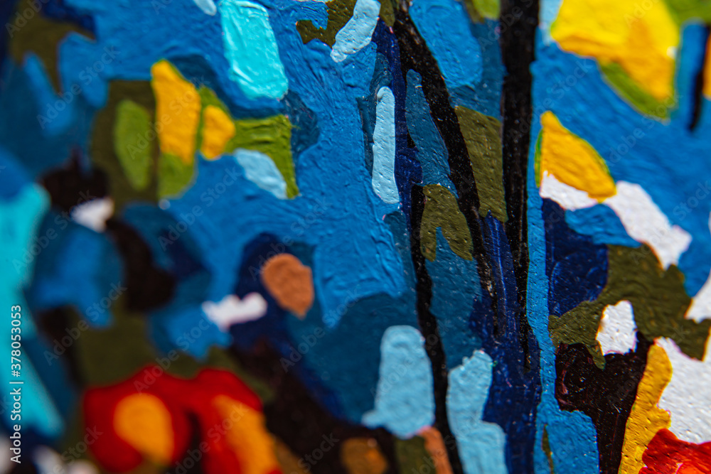 Closeup of colorful painting, wallpaper, texture, background