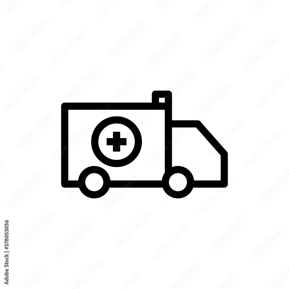 Ambulance line icon, medical vehicle. Design template vector Ambulance line icon, medical vehicle. Design template vector
