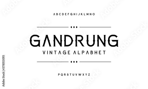 Vintage typography design. Victorian alphabet a to z vector illustration. 