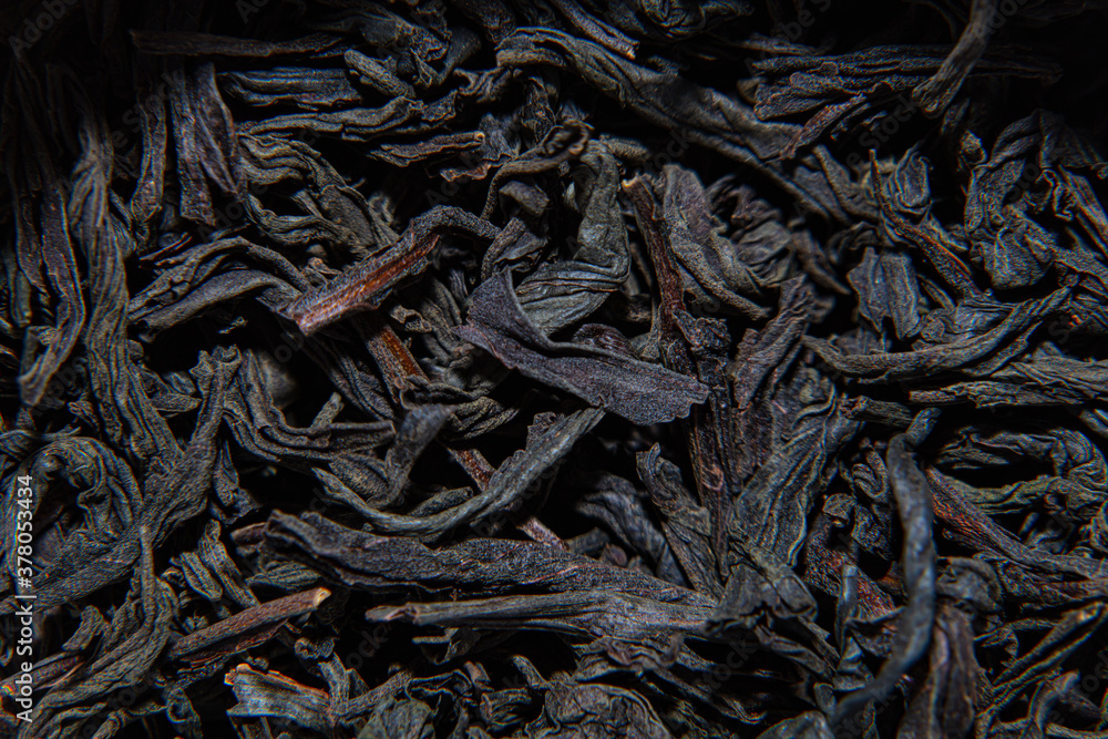 Closeup of dried tea leaves, pattern, texture, background Closeup of dried tea leaves, pattern, texture, background