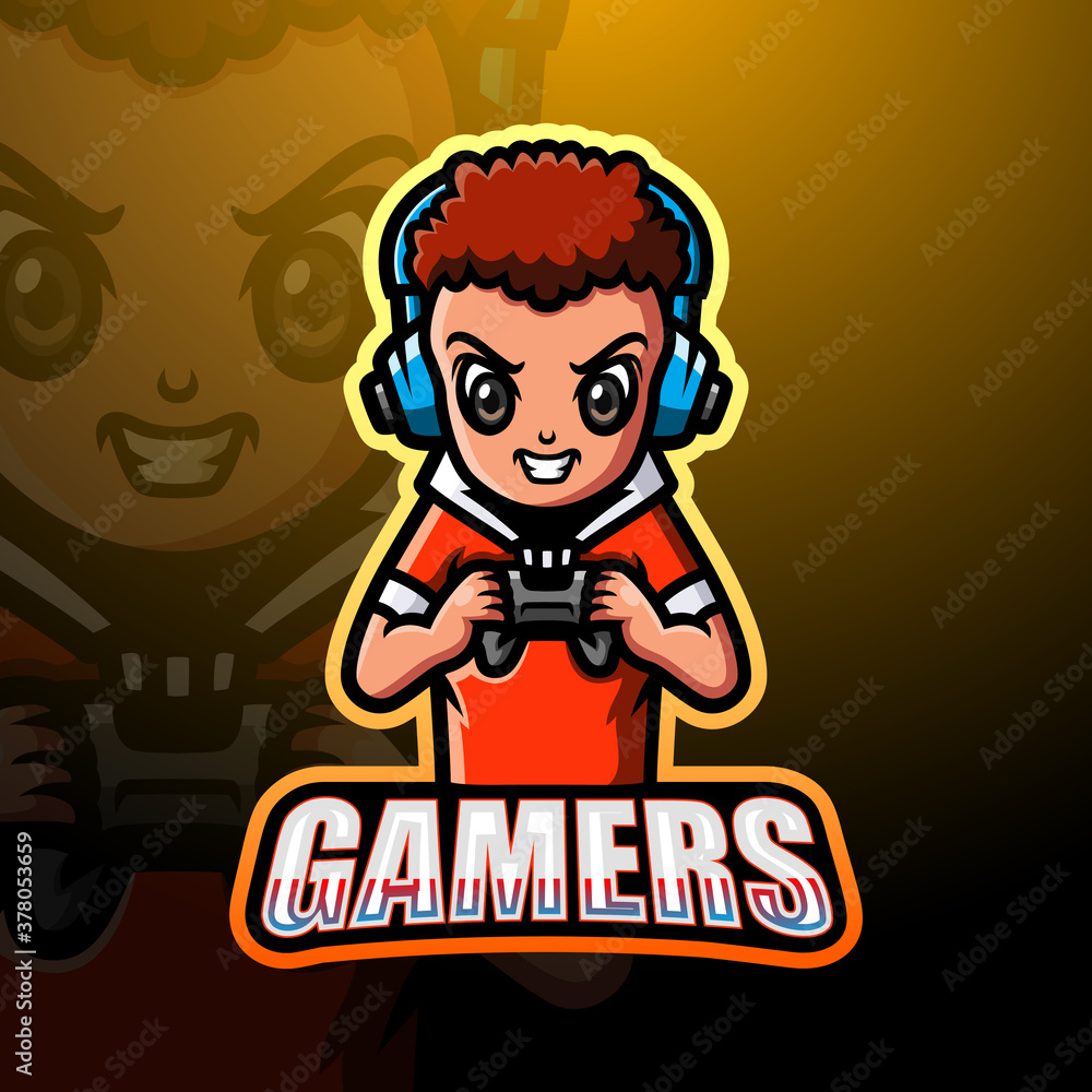 Gamer boy mascot esport logo design