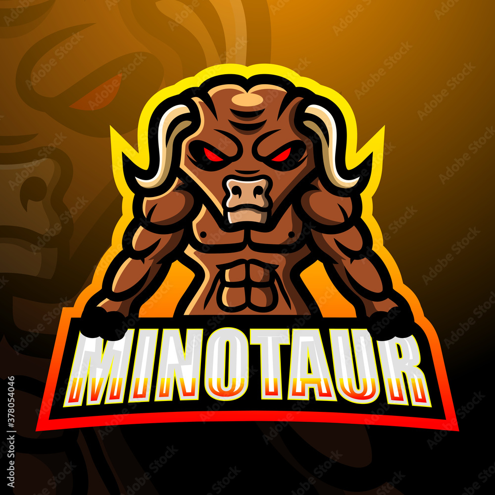 Minotaur mascot esport logo design