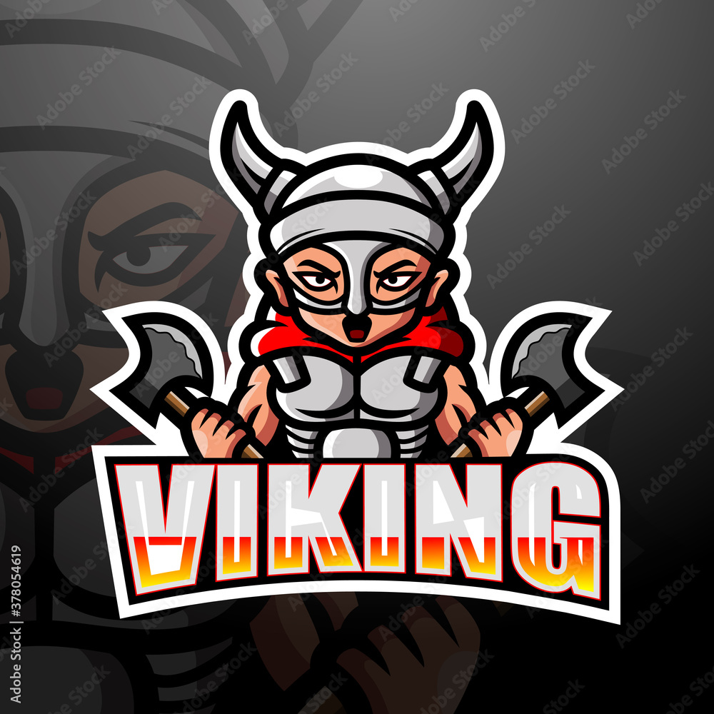 Viking mascot esport logo design Viking mascot esport logo design