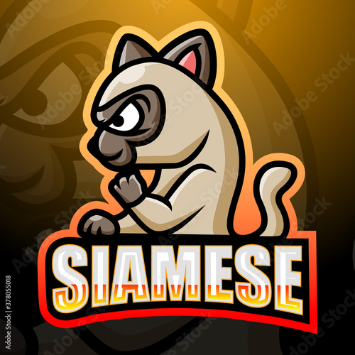 Siamese mascot esport logo design