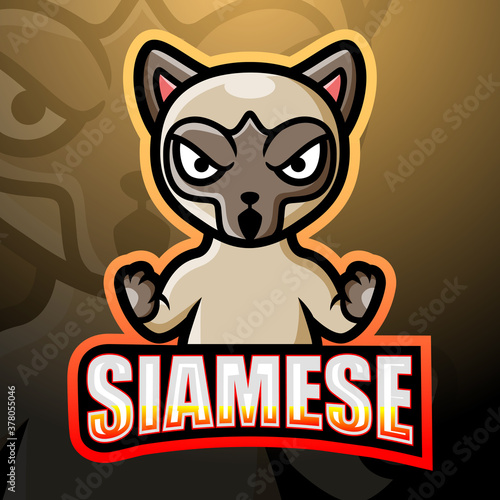 Siamese mascot esport logo design