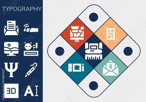 Modern Simple Set of typography Vector filled Icons