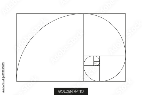 Abstract pattern on light backdrop. Golden ration. Abstract geometry. Vector illustration.