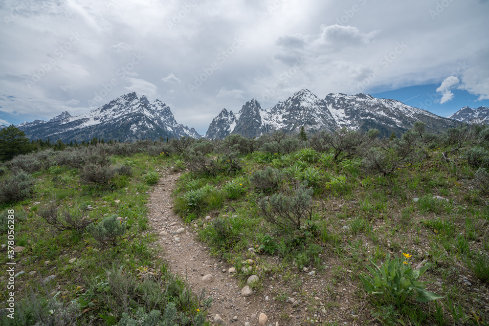 hiking around jenny lake, grand teton national park, wyoming, usa hiking around jenny lake, grand teton national park, wyoming, usa