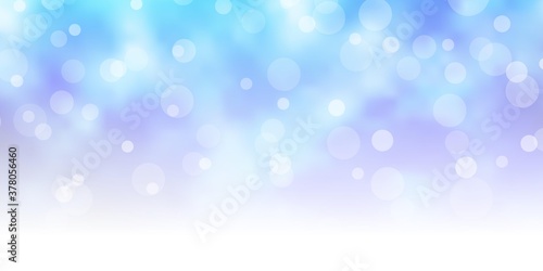 Light BLUE vector background with circles. Illustration with set of shining colorful abstract spheres. Design for posters, banners.