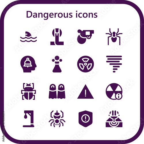 Modern Simple Set of dangerous Vector filled Icons