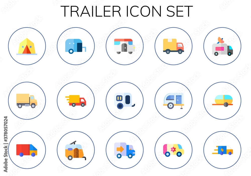 trailer icon set