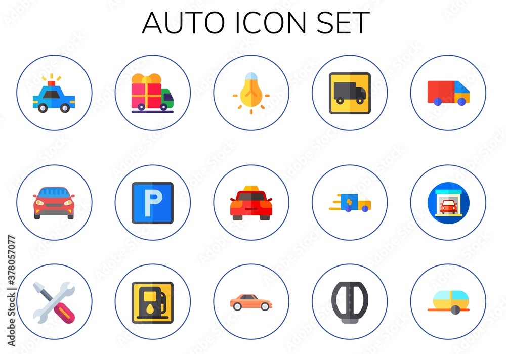 Modern Simple Set of auto Vector flat Icons