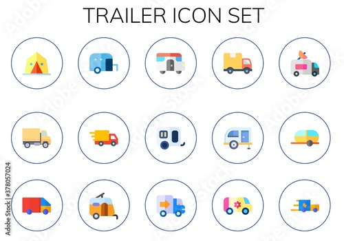 trailer icon set