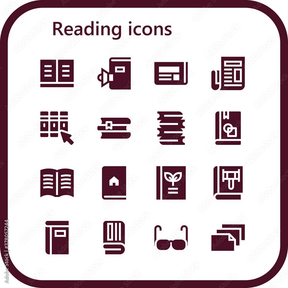 reading icon set reading icon set