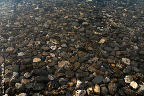pebbles on the sea